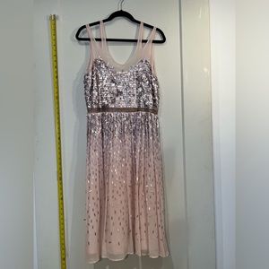 French Connection Sequin Chiffon Street Chic Party Dress Fun Stylish New